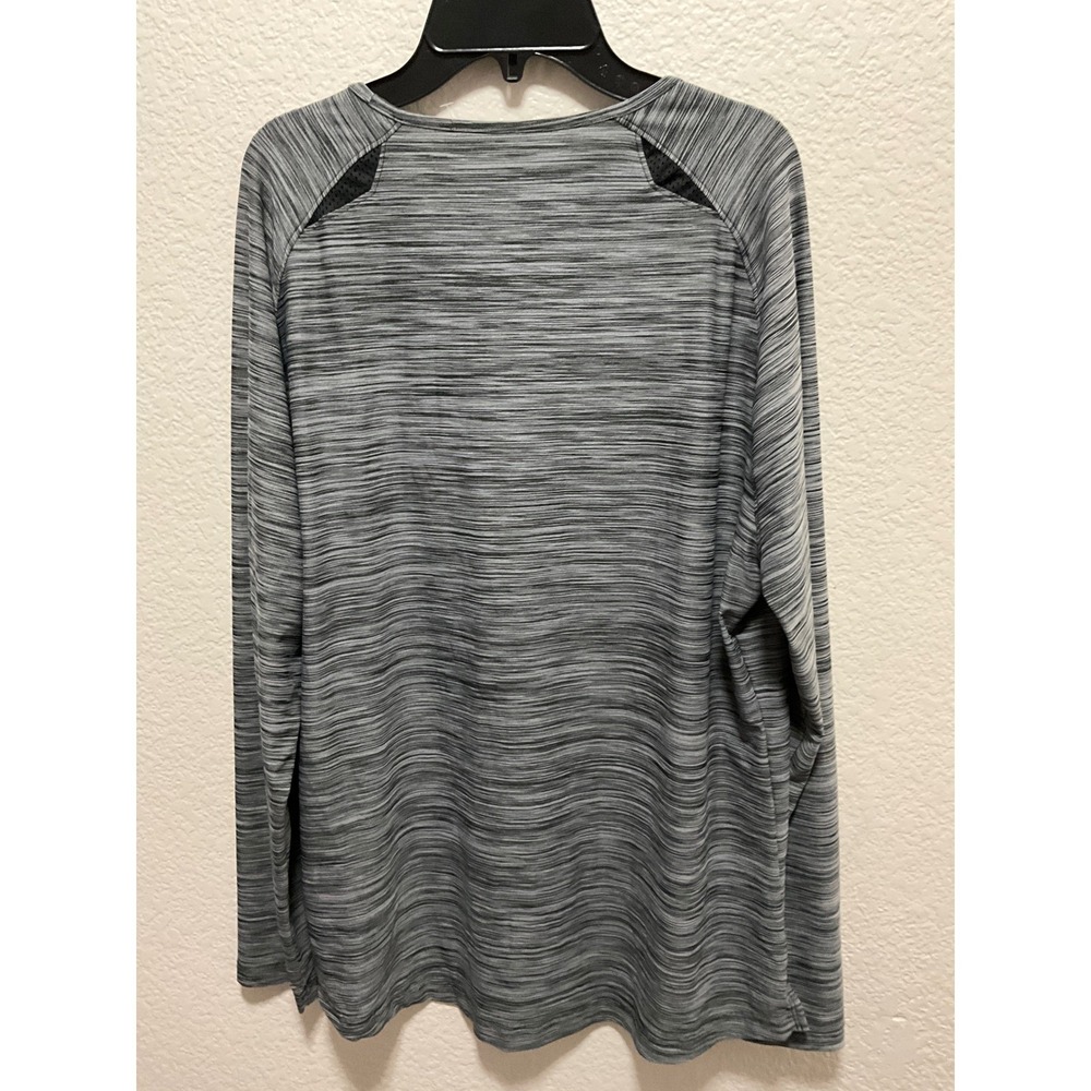 Adidas Womens Long Sleeve Athletic T Shirt Gray Heathered - Picture 3 of 3
